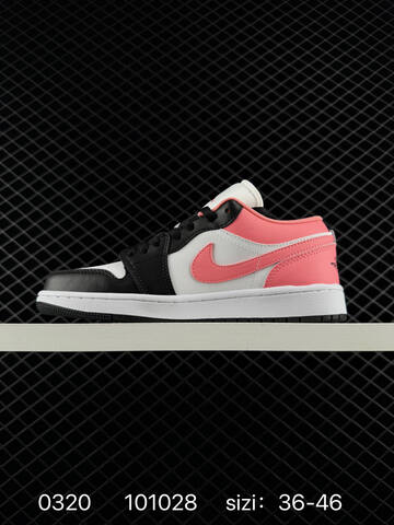 Jordan Air Jordan 1 Low Black White Pink EU 36-46 Basketball Shoe - Unisex (BS-79643)