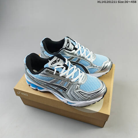 ASICS Gel Kayano 14 White Silver Blue Black EU 36-45 Running Shoe Running Sneakers - Unisex (BS-69168)