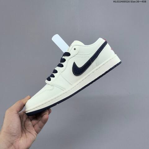 Jordan Air Jordan 1 Low White Navy Gold EU 36-45 Casual - Unisex (BS-65865)
