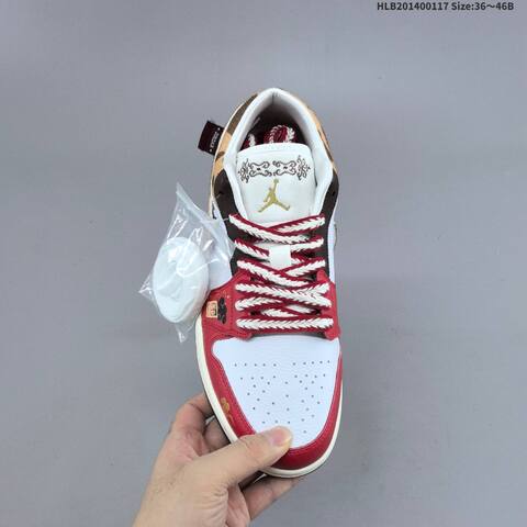 Jordan Air Jordan 1 Low OG White Red Brown Tan EU 36-46 Casual - Unisex (BS-66937)