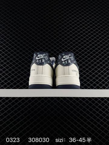 Nike Air Force 1 Low White Navy Monogram 36-45 Lifestyle - Unisex (BS-72501)