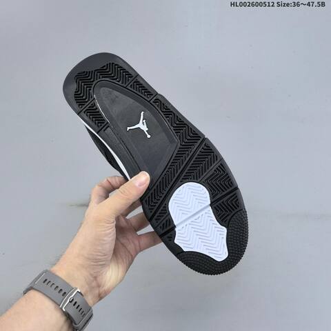 Jordan Air Jordan 4 Retro White Thunder Black White EU 36-47 5 Basketball - Unisex (BS-65985)