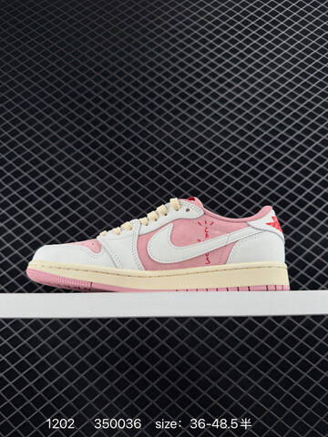 Jordan Air Jordan 1 Low OG SP Travis Scott Pink White Cream Red EU 36-48 5 Sneaker - Unisex (BS-80131)