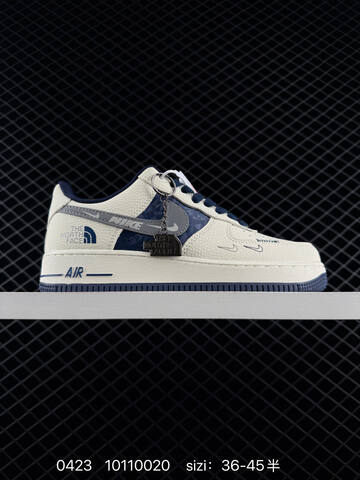 Nike Air Force 1 Low Sail Green Sail Navy The North Face Custom EU 36-45 With Half Sizes Lifestyle - Unisex (BS-71919)
