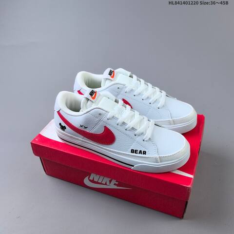 Nike Court Legacy CU4150-109 White Black Red Tan EU 36-45 Skate Shoe - Unisex BS-62546