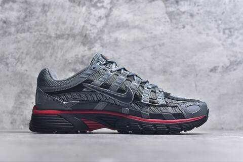 Nike P-6000 Grey Black Red Running Shoe (BS-59671)