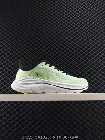 HOKA ONE ONE Clifton 10 Light Green White Black Yellow EU 36-45 Running Shoe Running Sneakers - Unisex (BS-86574)