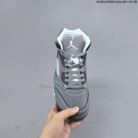 Jordan Air Jordan 5 Retro Wolf Grey White 40 47 5 Basketball - Men's (BS-65820)