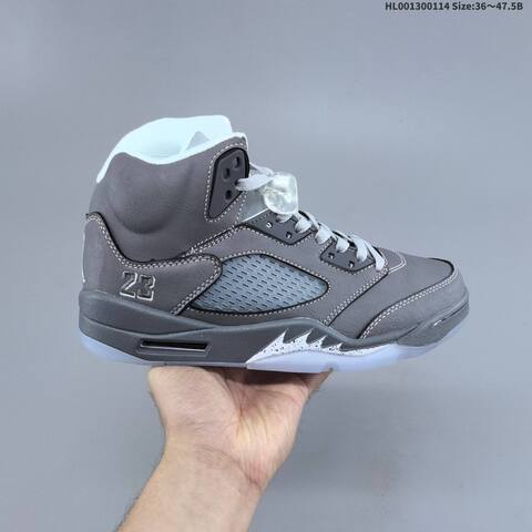 Jordan Air Jordan 5 Retro Wolf Grey White 36 47 5B Basketball - Unisex (BS-66981)