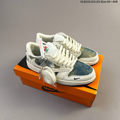 Jordan Air Jordan 1 Low White Navy Blue Denim EU 36-45 Basketball - Unisex (BS-63154)