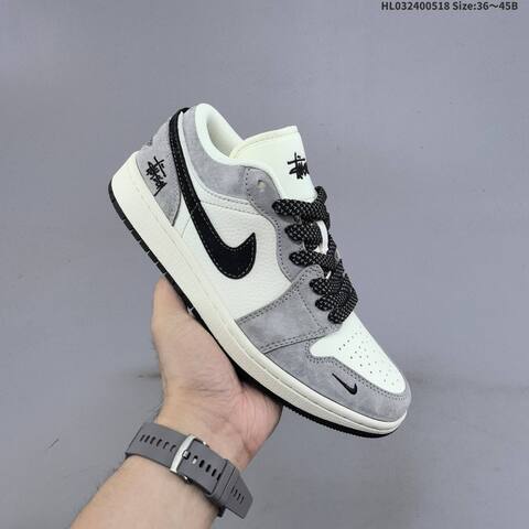 Jordan Air Jordan 1 Low Grey White Black EU 36-45 Basketball - Unisex BS-65932