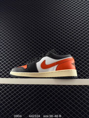Jordan Air Jordan 1 Low Black Orange White Cream EU 36-46 Sneaker - Unisex (BS-80770)