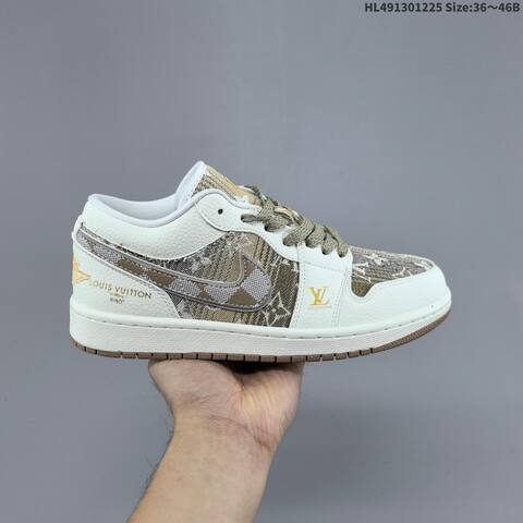 Jordan Air Jordan 1 Blue And White Louis Vuitton Monogram-inspired 36 46B Basketball - Women's (BS-67274)