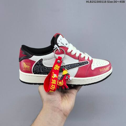 Jordan Air Jordan 1 Low x Travis Scott Red White Black EU 36-45 Casual - Unisex (BS-66924)