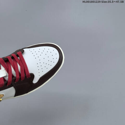 Air Jordan Air Jordan 1 Low White Brown Gold Red 35 5 47 5 Lifestyle - Unisex (BS-67208)