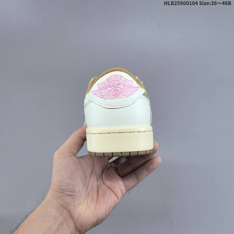 Nike Air Jordan 1 x Travis Scott Brown White Pink 36 46B Lifestyle - Women's (BS-67111)