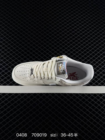Nike Air Force 1 07 CNY IQ1119-011 Sail Off-white With Multi-color Embroidered Mythical Creature Details Light Grey Chenille Swoosh EU 36-45 With Half Sizes Lifestyle - Unisex (BS-72236)