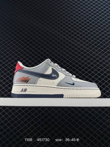Nike Air Force 1 07 White Cream Navy Grey EU 36-45 Lifestyle - Unisex (BS-74311)