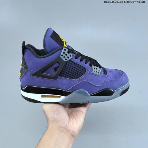 Jordan Air Jordan 4 Retro OG Imperial Purple Black Gray 36 47 5 Basketball - Unisex (BS-67058)