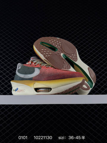Nike Alphafly 3 Multicolor Red Green Cream Yellow 36-45 Running - Unisex (BS-73351)