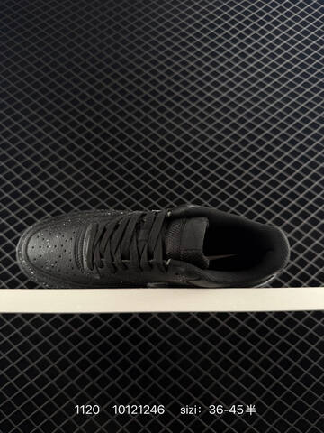 Nike Court Vision Low Black With White Speckle And White Swoosh 36-45 Casual - Unisex (BS-74101)
