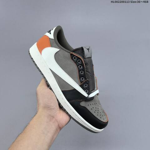 Nike Dunk Low Grey Black White With Orange Accents 36 46 Casual - Unisex (BS-66990)