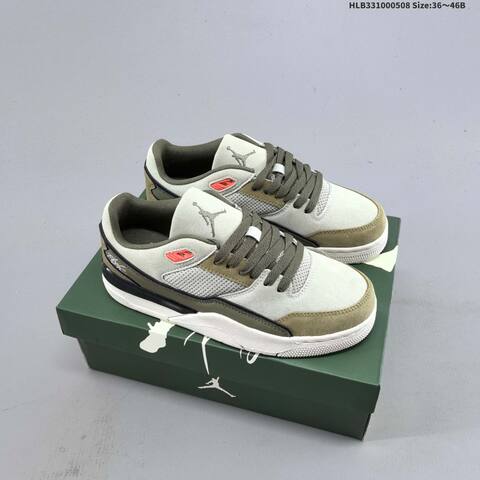 Jordan Flight Court HF3255-301 Light Gray Olive Black With Coral Accents EU 36-46 Lifestyle - Unisex (BS-66010)