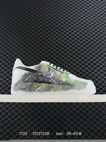 Nike Air Force 1 07 White Black With Multicolor Galaxy Custom Paint EU 36-45 5 Lifestyle - Unisex (BS-74053)