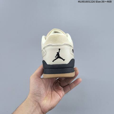 Jordan Flight Court Light Beige Cream With Black And Gum EU 36-46 Casual - Unisex (BS-67258)