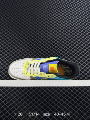 Nike Air Force 1 07 Black Grey With Blue Accents 36-45 5 Lifestyle - Unisex (BS-73997)