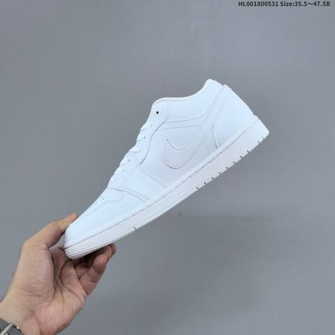 Jordan Air Jordan 1 Low Triple White 35 5 47 5 Casual - Unisex (BS-65844)