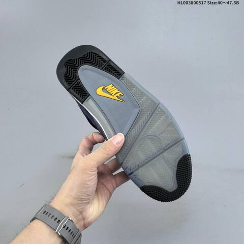 Jordan Air Jordan 4 Retro OG Imperial Purple Black Grey Yellow 40 47 5 Basketball - Men's (BS-65941)