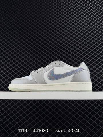 Jordan Air Jordan 1 Low CNY HF3144-100 White Light Grey Sail Iridescent EU 40-45 Sneaker - Men s BS-80237