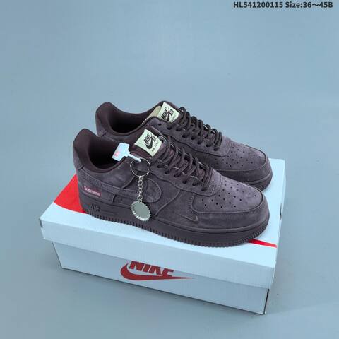 Nike Air Force 1 07 Supreme White Brown Black EU 36-45 Skate Shoe - Unisex BS-61969