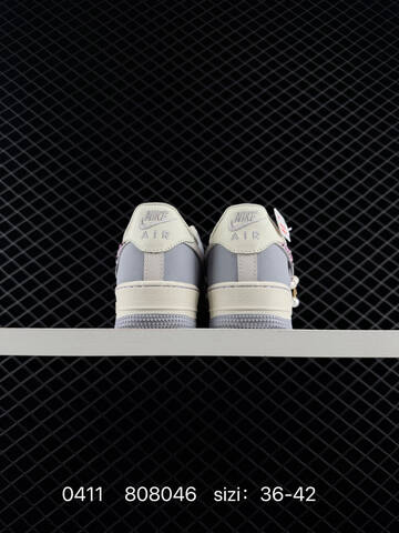 Nike Air Force 1 07 LV8 Light Grey Cream White Lavender Purple With Glitter Rose Swoosh And Pearl Charm EU 36-42 Lifestyle - Unisex (BS-72178)