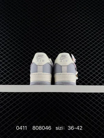 Nike Air Force 1 07 LV8 Light Grey Cream White Lavender Purple With Glitter Rose Swoosh And Pearl Charm EU 36-42 Lifestyle - Unisex BS-72178