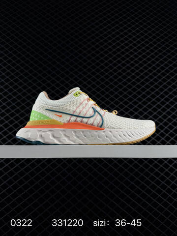 Nike Zoom React Infinity Run Flyknit 3 White Black Cream Multicolor 36-45 Running - Unisex (BS-72513)