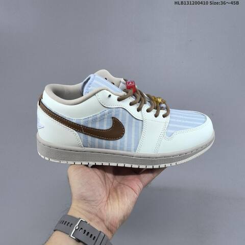 Jordan Air Jordan 1 Low White Navy Blue Light Blue Brown EU 36-45 Lifestyle - Unisex (BS-66252)