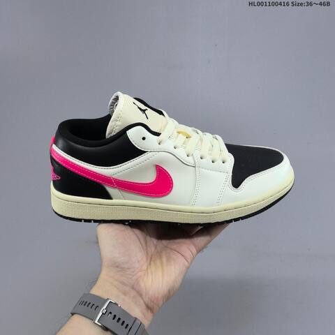 Jordan Air Jordan 1 Low White Black Pink EU 36-46 Basketball - Unisex (BS-66170)