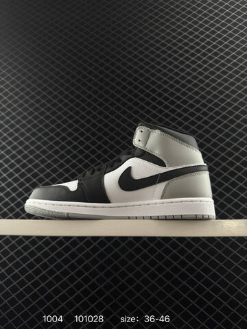 Jordan Air Jordan 1 Mid White Black Grey EU 36-46 Basketball Shoe - Unisex (BS-80584)