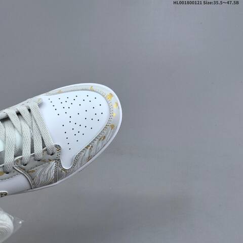 Jordan Air Jordan 1 Low White Light Gray Gold 35 5 47 5 Lifestyle - Unisex (BS-66897)