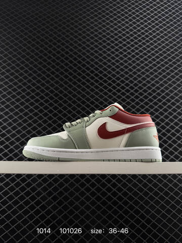Jordan Air Jordan 1 Low Sail Light Green Red White EU 36-46 Sneaker - Unisex (BS-80519)