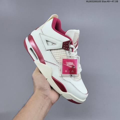 Jordan Air Jordan 4 Retro White Sierra Red 40 47 5 Basketball - Men's (BS-67103)