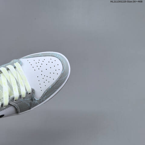 Jordan Air Jordan 1 Low White Gray Black With Blue Lightning Accents 36 46 Basketball - Unisex (BS-67202)