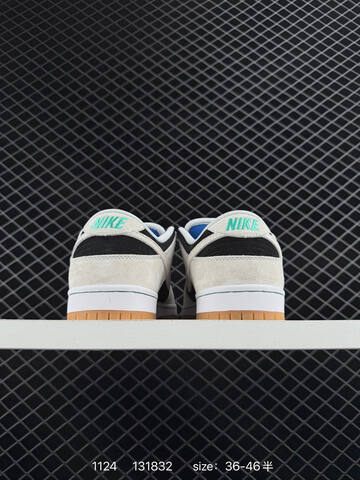 Nike SB Dunk Low Black White Gum With Teal Accents 36-46 Skate - Unisex (BS-74036)