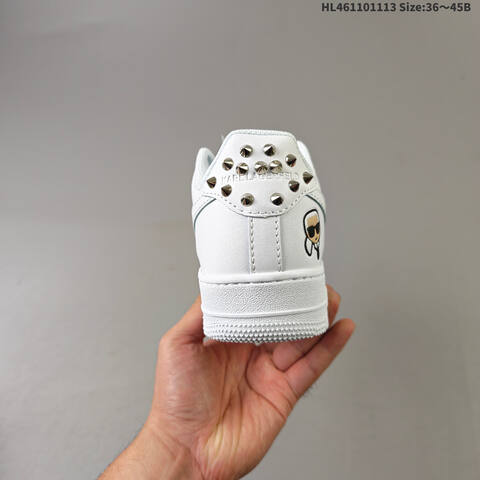 Karl Lagerfeld Nike Air Force 1 Low White Silver EU 36-45 Sneaker - Unisex (BS-63808)