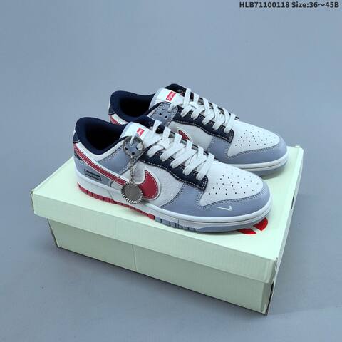 Nike Dunk Low Off White Grey Black Red Navy EU 36-45 Skate Shoe - Unisex BS-61929
