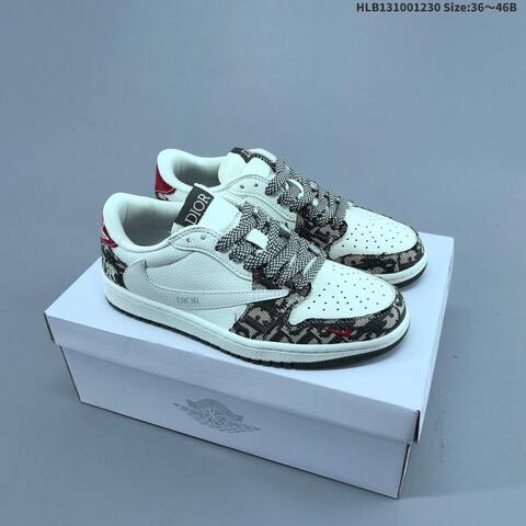 Nike Air Jordan 1 White Gray Brown 36 46 Lifestyle - Unisex BS-67175
