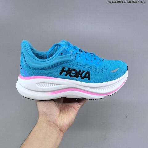 HOKA Bondi 9 Blue White Pink Black EU 36-43 Running Shoe Running Sneakers - Unisex (BS-69401)