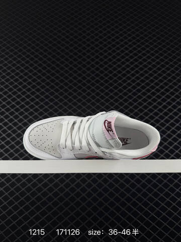Nike SB Dunk Low Pro White Light Gray With Burgundy Swoosh And Pink Accents 36-46 5 Skate - Unisex (BS-73689)